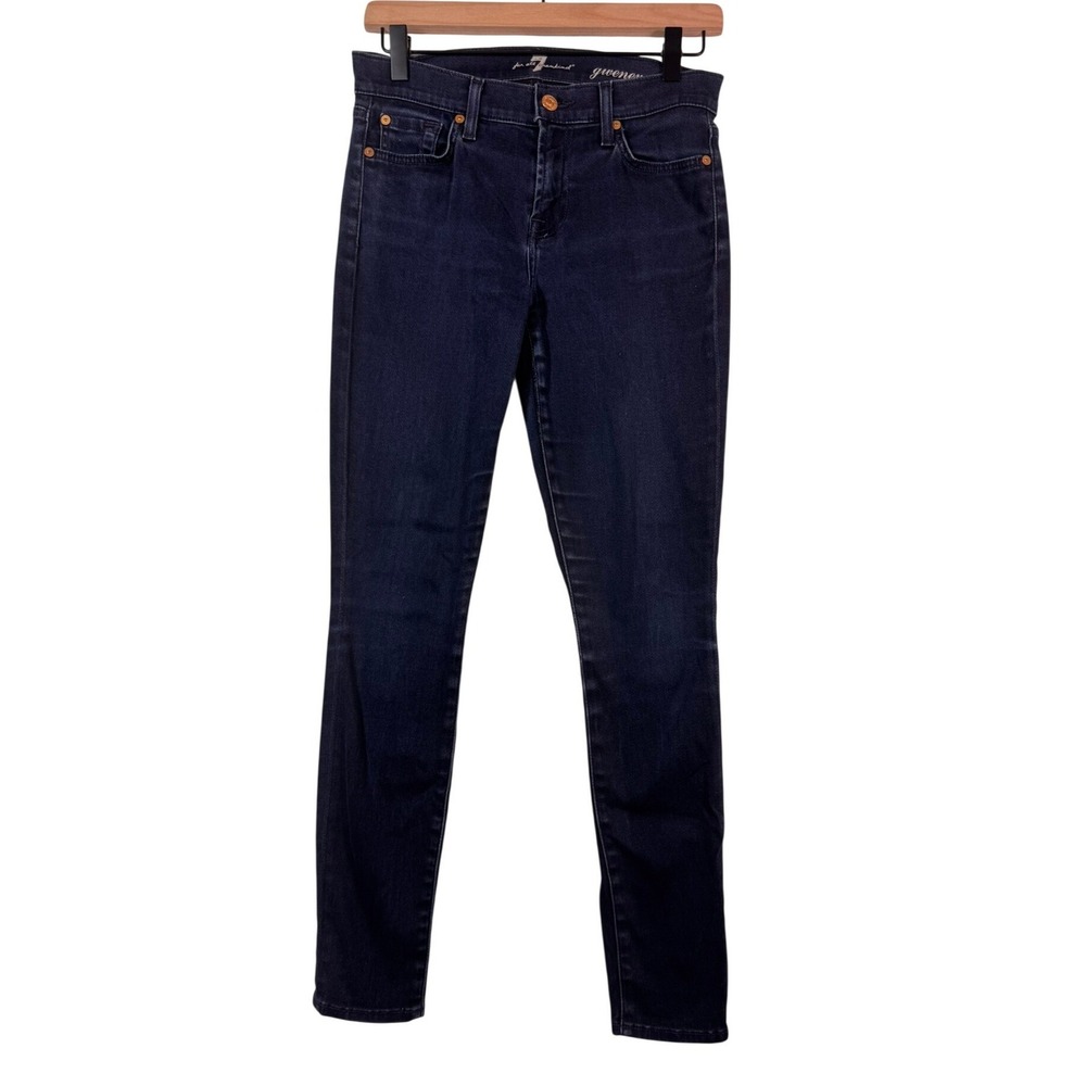 7 For All Mankind Gwenevere Super Skinny Jeans Dark Wash Indigo Women 29 Inseam